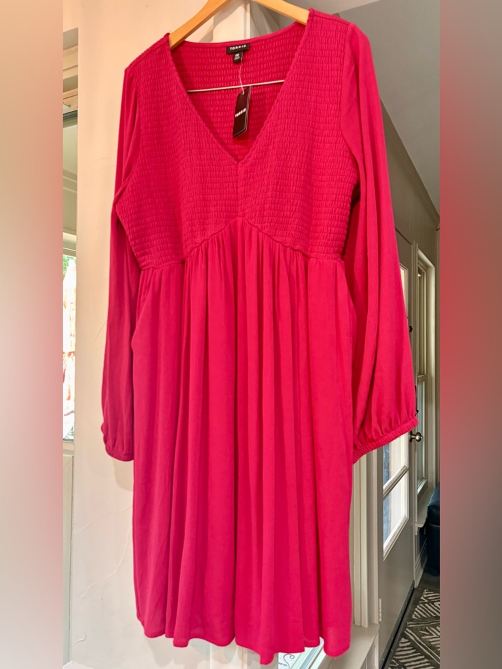 torrid Jester Red Smocked V-Neck Dress